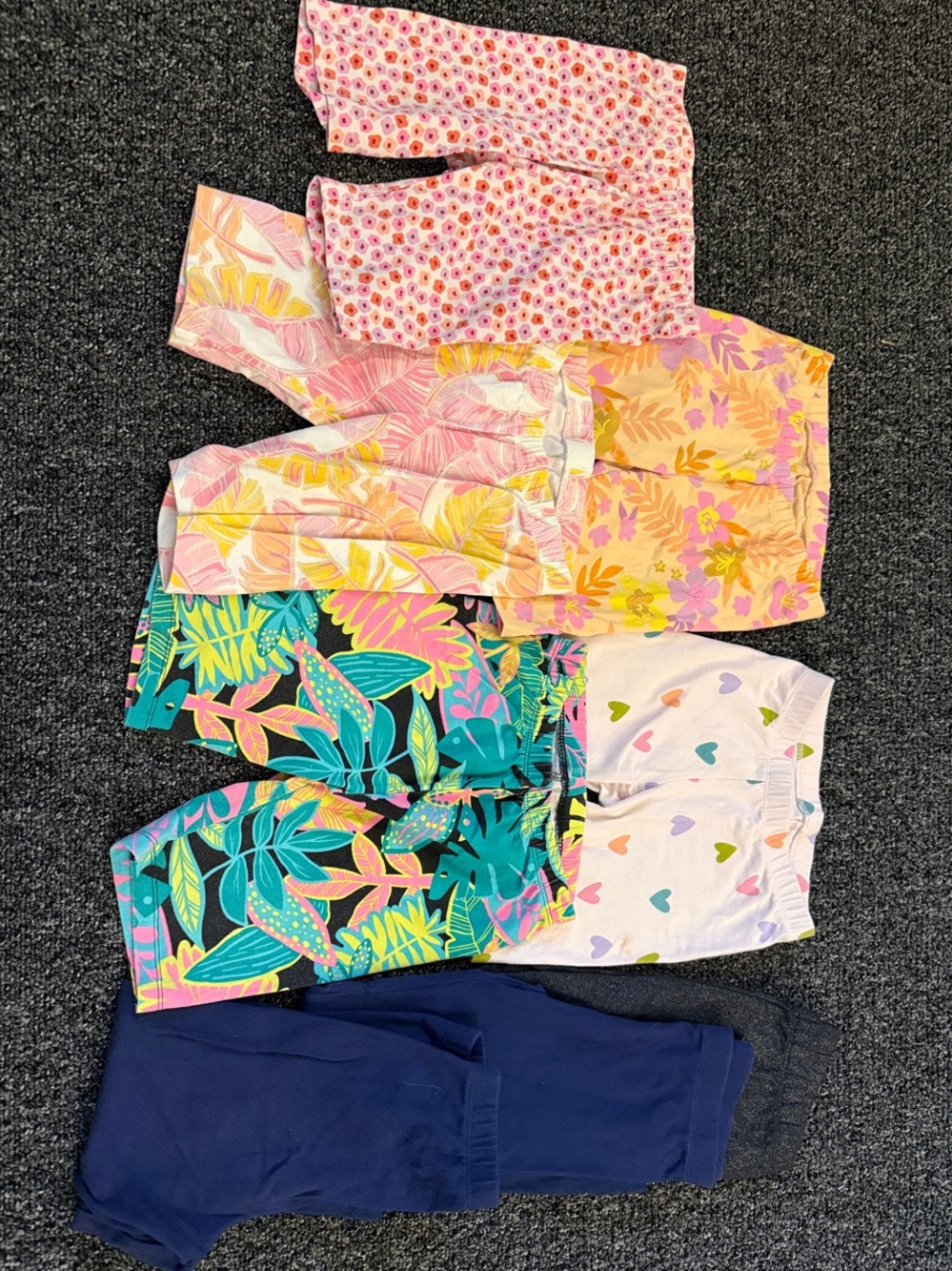 Cat and Jack Girls Assorted Colorful Leggings & Shorts Bundle size 6/7